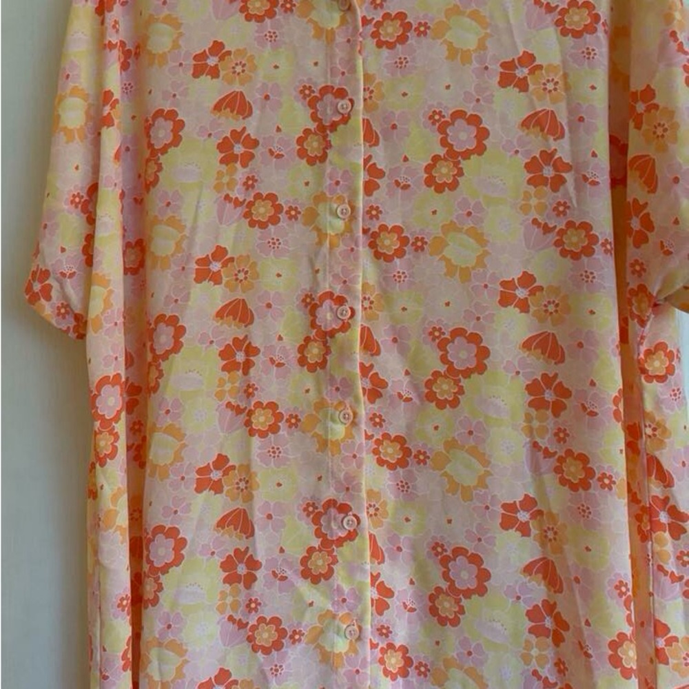 Twik Par Simons Floral cover-up dress in Orange and Yellow